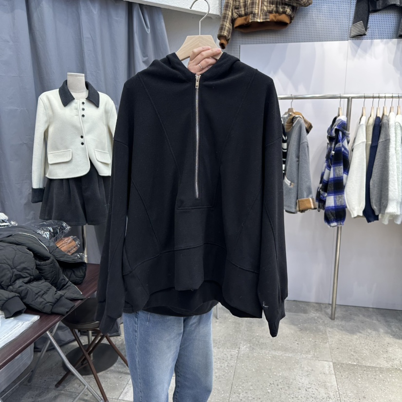 BLOOM東大門㊣代購女裝新品25秋冬人氣時尚職業休閑推薦衛衣BLOOM-Q衛衣圖色4黑色