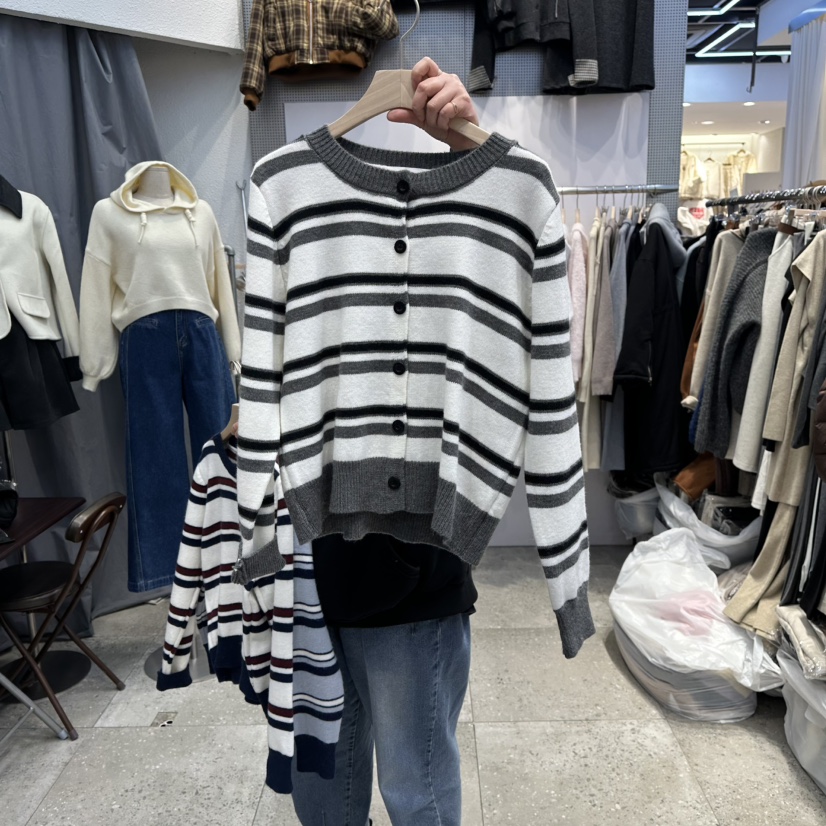 BLOOM東大門㊣直郵女裝新款時尚人氣25秋冬職業真品推薦針織衫BLOOM-Q針織衫圖色1灰色