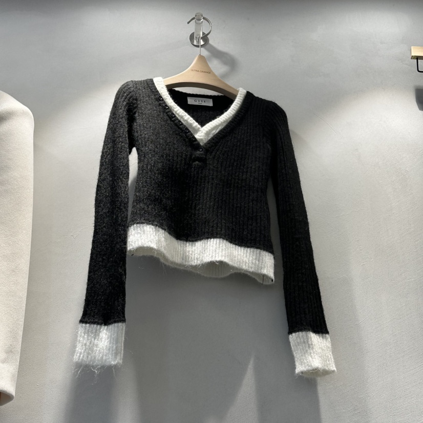 ULTRAORANGE東大門㊣實拍女裝新款人氣時尚休閑真品毛衣假兩件GILT/ULTRAORANGE毛衣圖色2