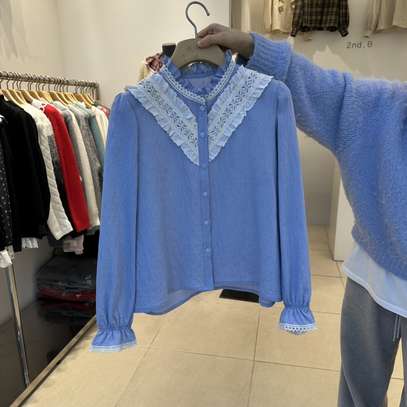 2nd B-S韓國直郵㊣女裝新款熱賣休閑25秋冬人氣襯衫蕾絲衫2nd B-S襯衫/蕾絲衫圖色2