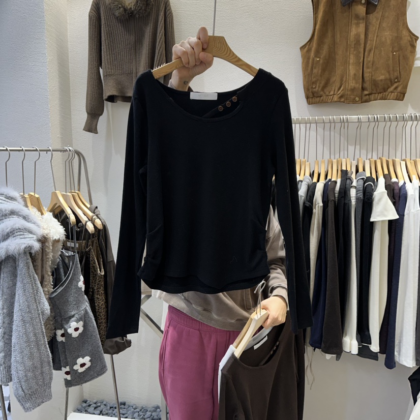 HIPTIQUE韓國直郵㊣女裝新款25秋冬真品職業時尚人氣長袖T恤HIPTIQUE長袖T恤圖色2