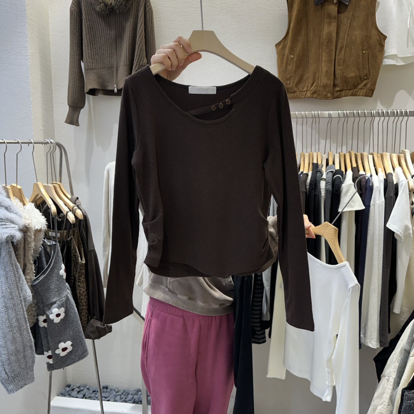 HIPTIQUE韓國直郵㊣女裝新款25秋冬真品職業時尚人氣長袖T恤HIPTIQUE長袖T恤圖色3