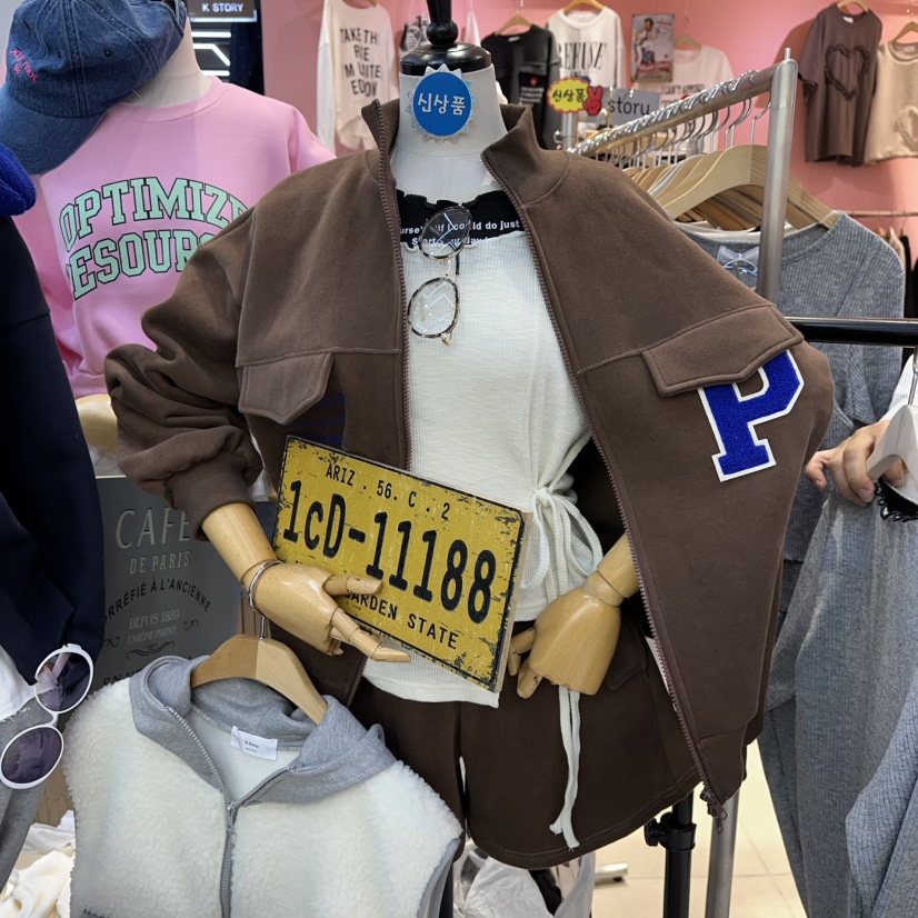 K STORY東大門㊣實拍女士新品時尚休閑人氣熱賣職業夾克加絨K STORY夾克圖色1