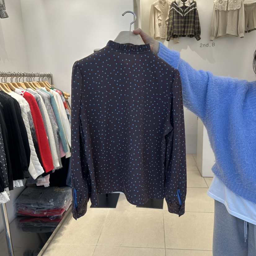 2nd B-S韓國代購㊣女士新款時尚職業熱賣25秋冬襯衫蕾絲衫2nd B-S襯衫/蕾絲衫