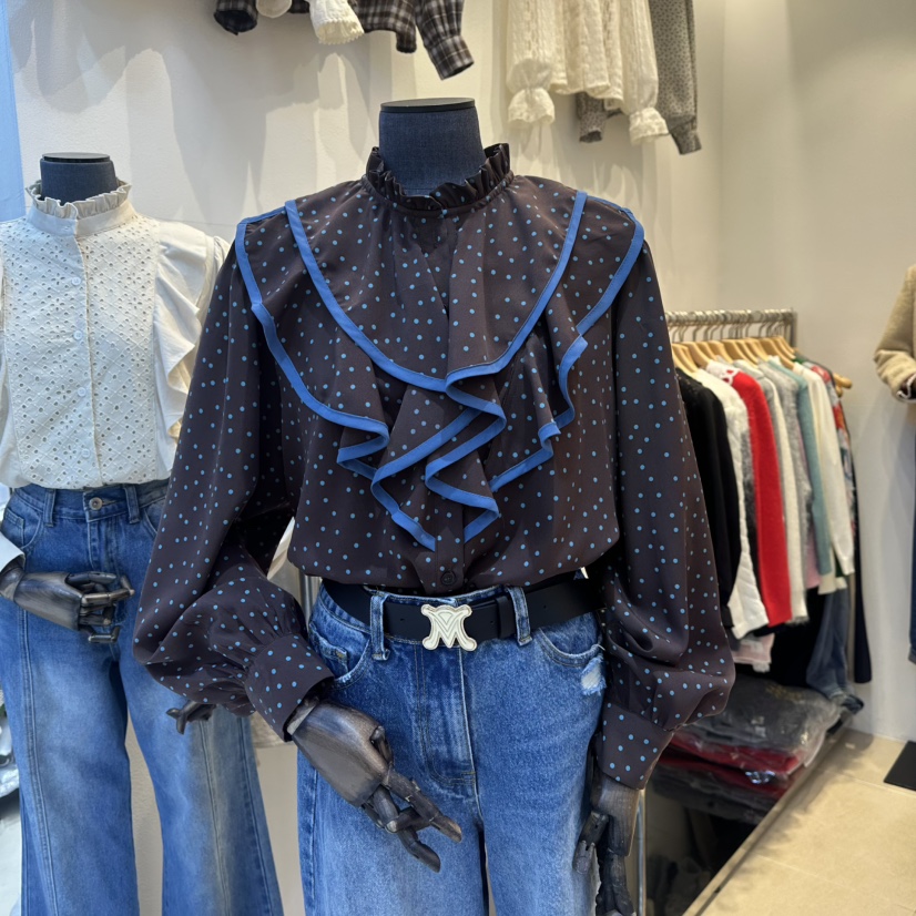 2nd B-S韓國代購㊣女士新款時尚職業熱賣25秋冬襯衫蕾絲衫2nd B-S襯衫/蕾絲衫圖色1