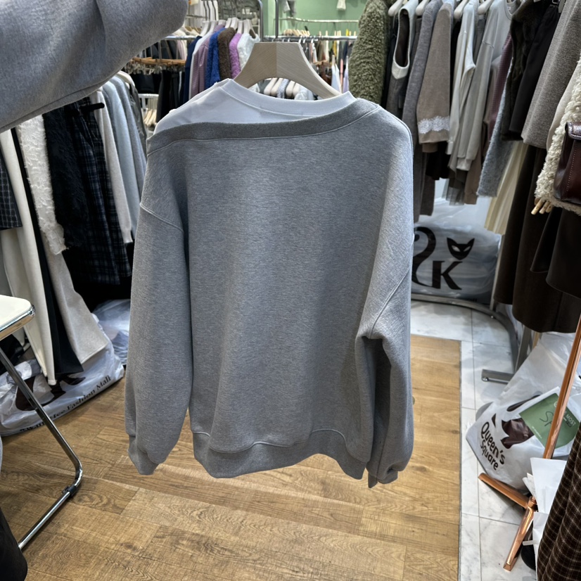 THE MOST-Q東大門㊣實拍女裝新品職業熱賣人氣衛衣假兩件THE MOST衛衣