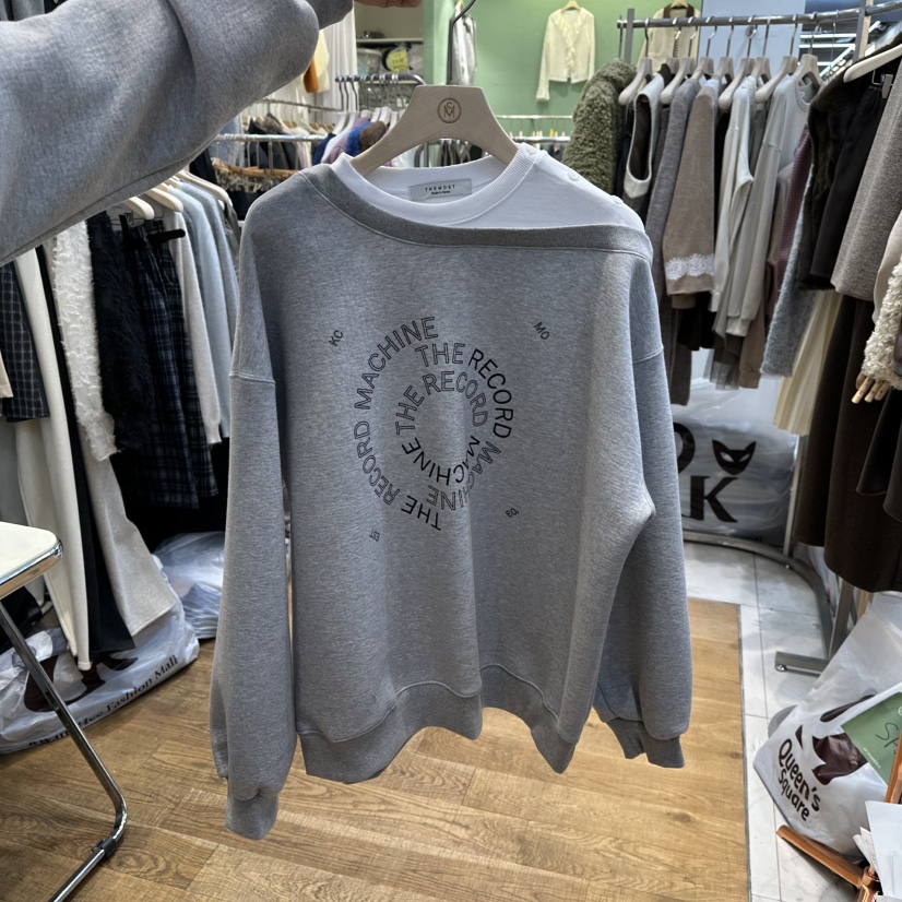 THE MOST-Q東大門㊣實拍女裝新品職業熱賣人氣衛衣假兩件THE MOST衛衣圖色1