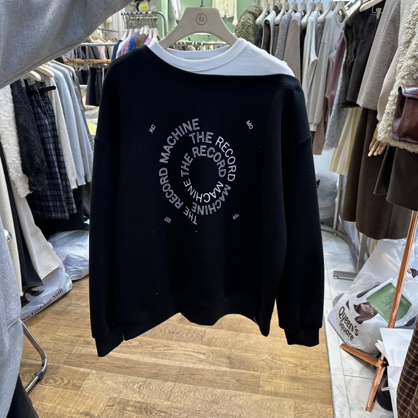 THE MOST-Q東大門㊣實拍女裝新品職業熱賣人氣衛衣假兩件THE MOST衛衣圖色2