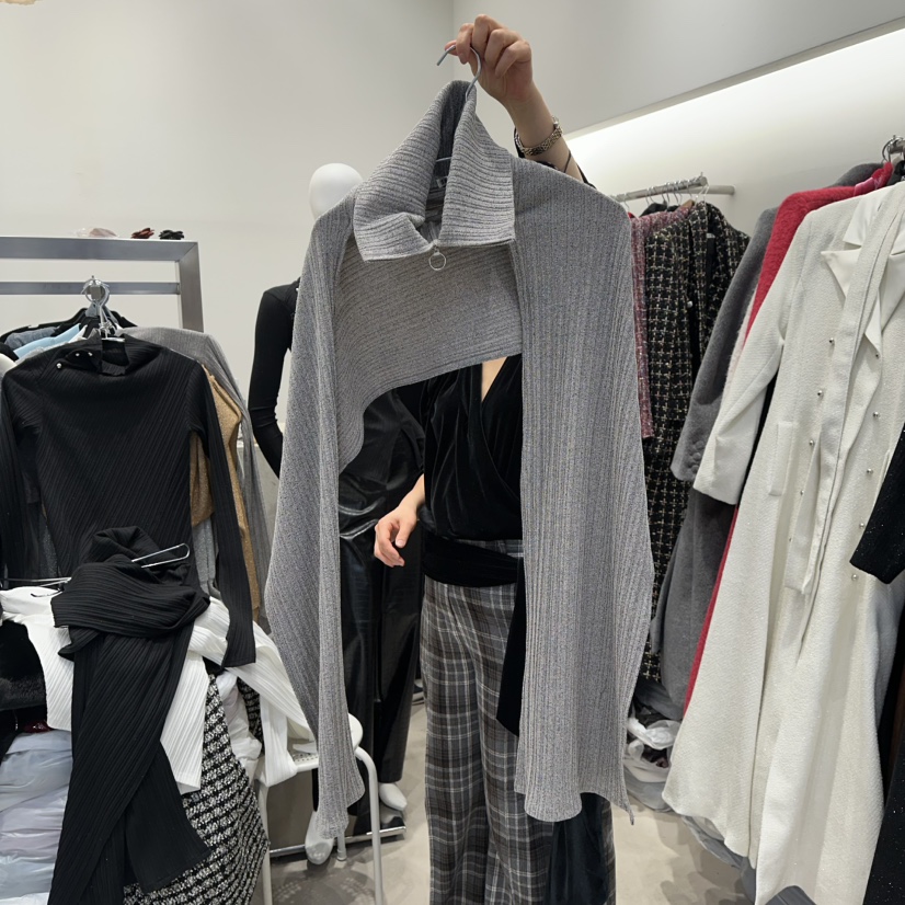 SENSIBLE-S韓國直郵㊣女士新款25秋冬時尚圍巾披肩拉鏈圍巾SENSIBLE圍巾/披肩圖色3