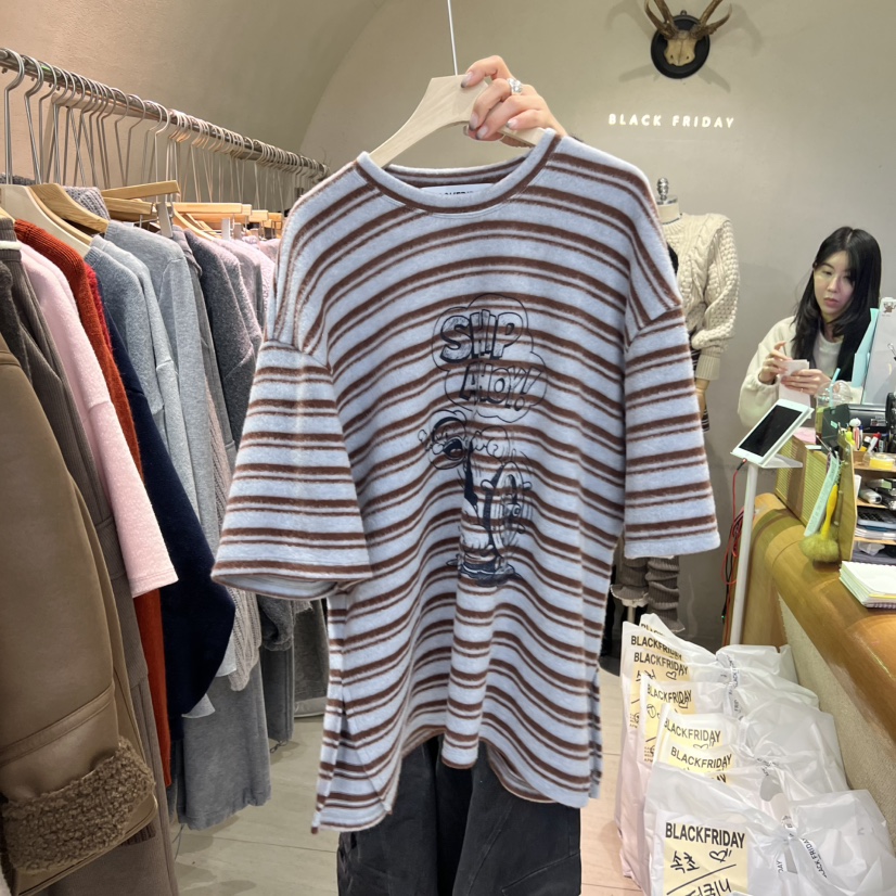 BLACKFRIDAY韓國代購㊣女裝新款人氣時尚推薦職業真品休閑T恤BLACK FRIDAYT恤圖色1