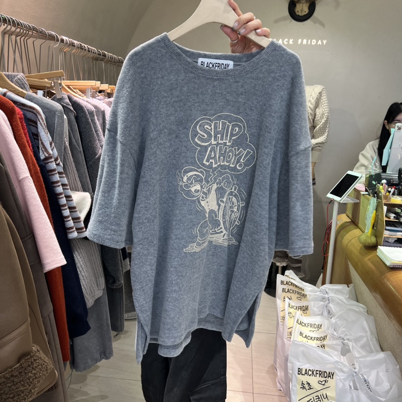 BLACKFRIDAY韓國代購㊣女裝新款人氣時尚推薦職業真品休閑T恤BLACK FRIDAYT恤圖色2