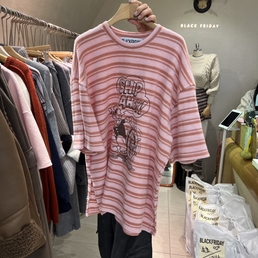 BLACKFRIDAY韓國代購㊣女裝新款人氣時尚推薦職業真品休閑T恤BLACK FRIDAYT恤圖色3