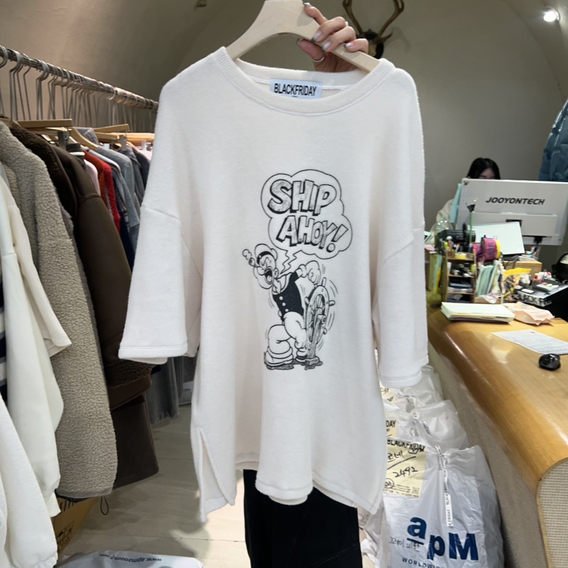 BLACKFRIDAY韓國代購㊣女裝新款人氣時尚推薦職業真品休閑T恤BLACK FRIDAYT恤圖色4