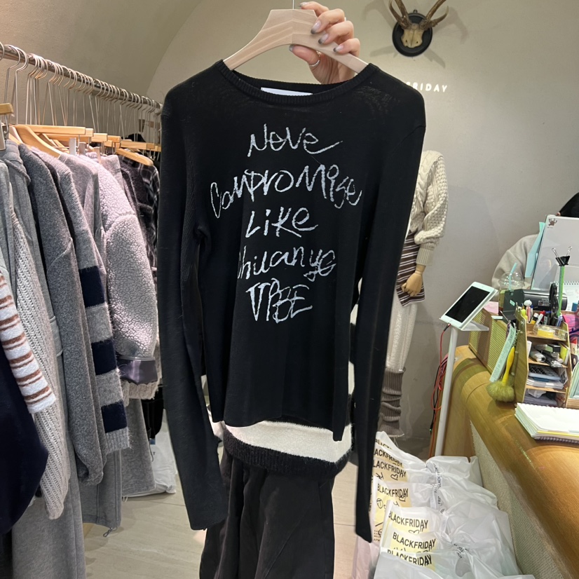 BLACKFRIDAY韓國直郵㊣女士新款25秋冬熱賣休閑時尚推薦針織衫BLACK FRIDAY針織衫圖色1