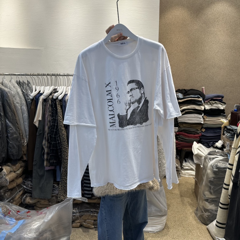 HEIL東大門㊣實拍女裝新品推薦休閑真品熱賣25秋冬長袖T恤假兩件HEIL長袖T恤圖色1