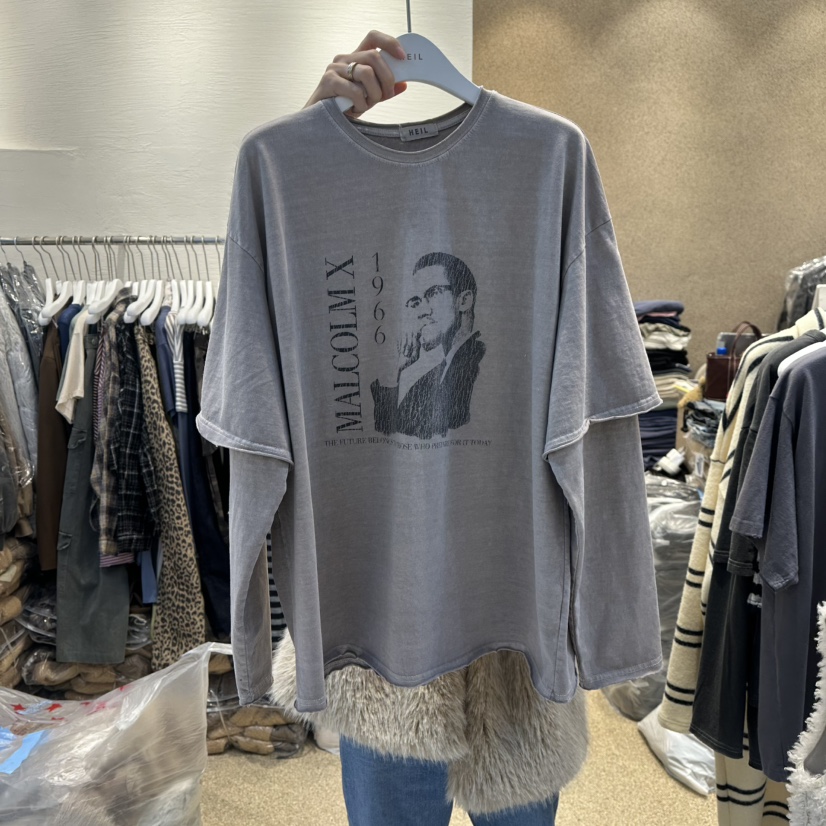 HEIL東大門㊣實拍女裝新品推薦休閑真品熱賣25秋冬長袖T恤假兩件HEIL長袖T恤圖色2