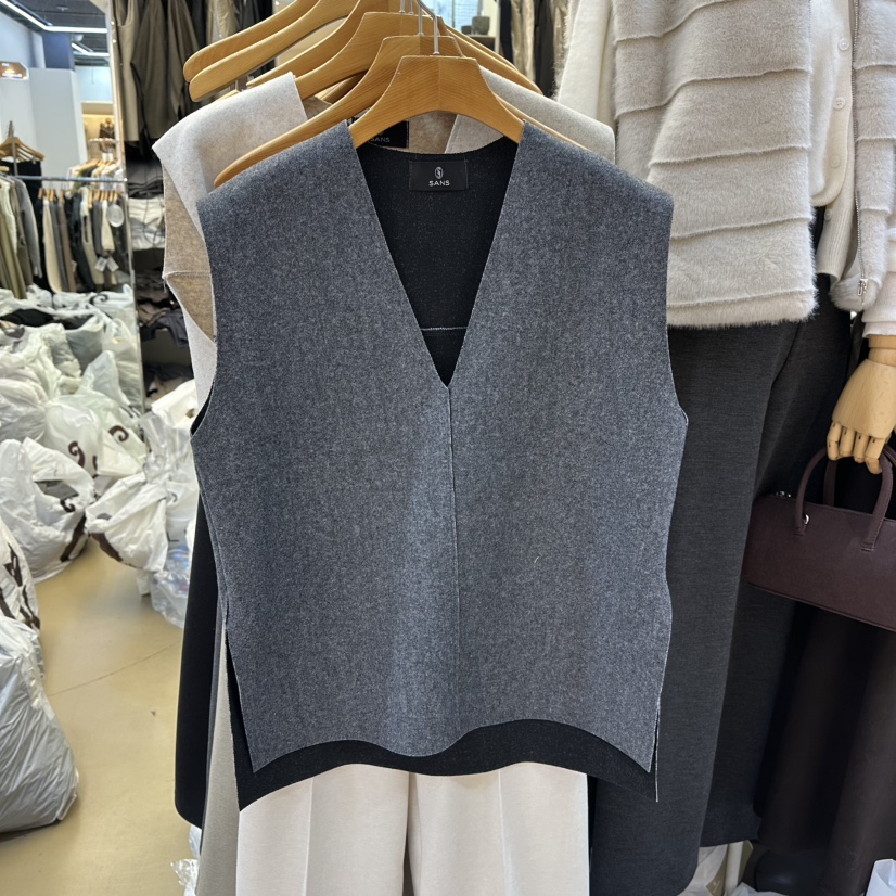 SANS韓國代購㊣女裝新款熱賣25秋冬時尚人氣吊帶背心含腰帶SANS吊帶/背心圖色3