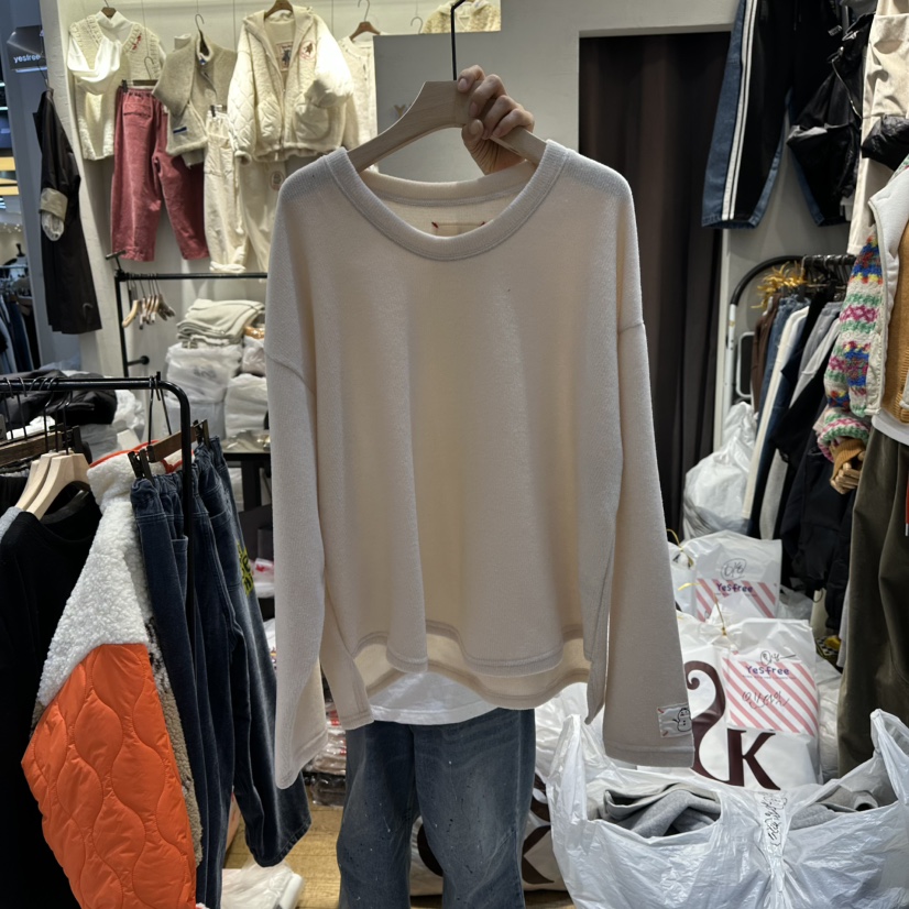 YESFREE韓國代購㊣女裝新品休閑職業真品人氣25秋冬長袖T恤YESFREE長袖T恤圖色2