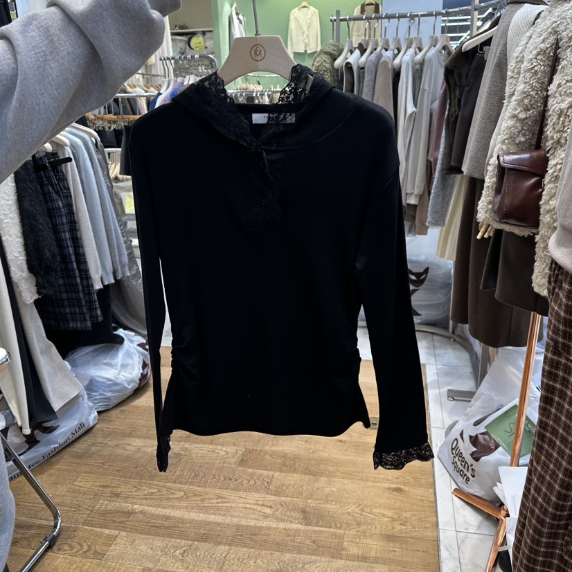 THE MOST-Q韓國代購㊣女裝新品職業真品25秋冬推薦長袖T恤THE MOST長袖T恤圖色2黑色