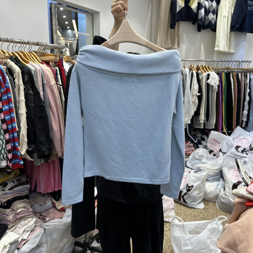 HAPPYBERRY東大門㊣實拍女裝新品職業推薦休閑人氣熱賣長袖T恤HAPPYBERRY長袖T恤