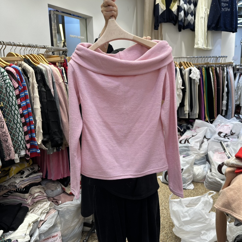 HAPPYBERRY東大門㊣實拍女裝新品職業推薦休閑人氣熱賣長袖T恤HAPPYBERRY長袖T恤圖色1