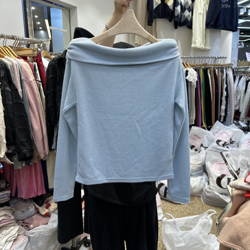 HAPPYBERRY東大門㊣實拍女裝新品職業推薦休閑人氣熱賣長袖T恤HAPPYBERRY長袖T恤圖色2
