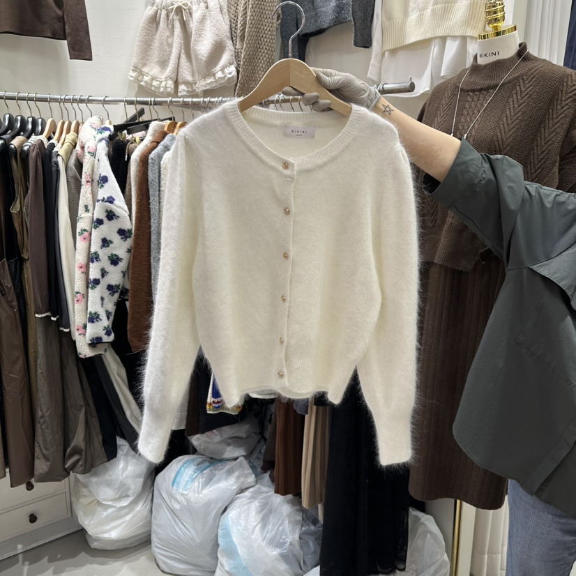 BIKINI東大門㊣實拍女士新品職業時尚真品熱賣針織衫安哥拉BIKINI針織衫圖色1