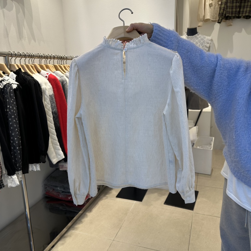 2nd B-S韓國直郵㊣女裝新款真品熱賣推薦職業襯衫蕾絲衫刺繡2nd B-S襯衫/蕾絲衫