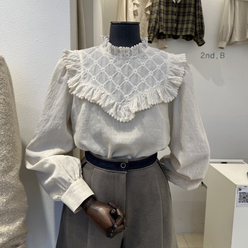 2nd B-S韓國直郵㊣女裝新款真品熱賣推薦職業襯衫蕾絲衫刺繡2nd B-S襯衫/蕾絲衫圖色1