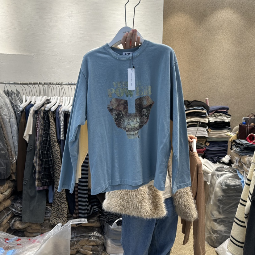 HEIL東大門㊣直郵女裝新品推薦25秋冬休閑時尚職業真品長袖T恤HEIL長袖T恤圖色2