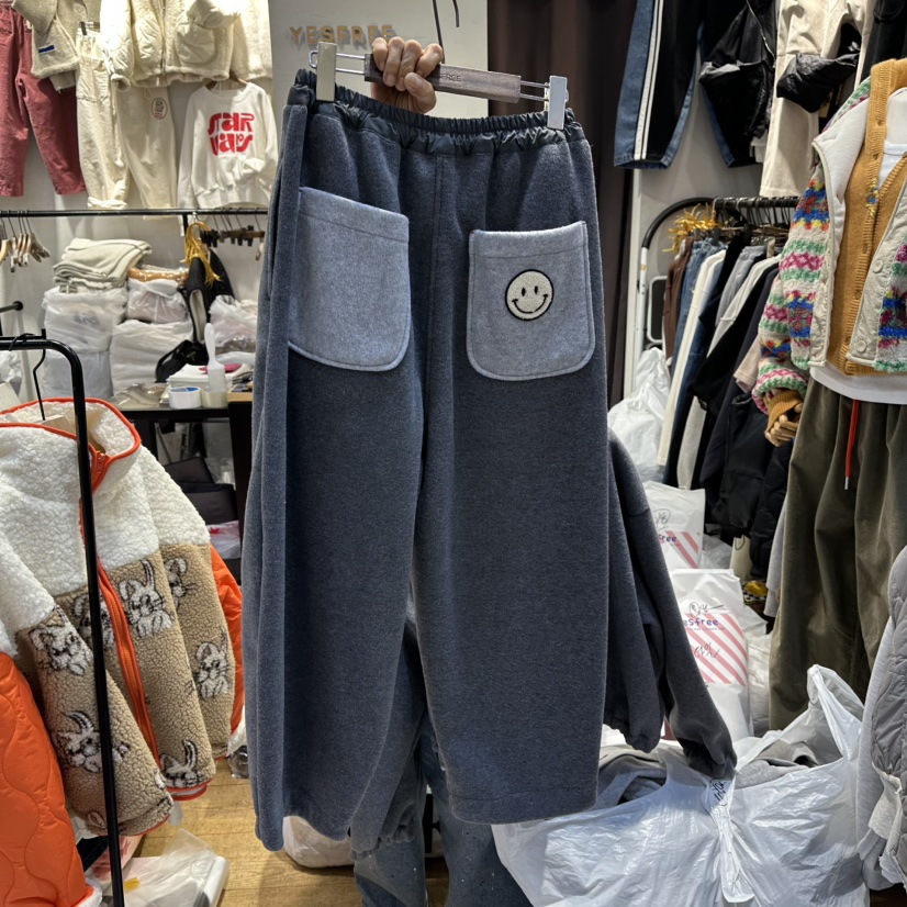 YESFREE韓國代購㊣女士新款時尚職業人氣推薦真品休閑褲加絨YESFREE休閑褲