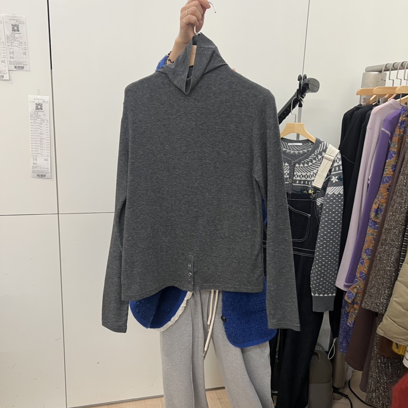 DOHWAJI韓國代購㊣女裝新品職業時尚熱賣真品推薦長袖T恤高領DOHWAJI長袖T恤圖色2