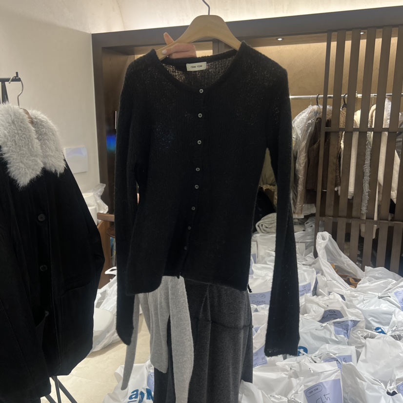 RAWROW東大門㊣代購女士新款休閑時尚25秋冬針織衫修身紐扣RAWROW針織衫圖色2