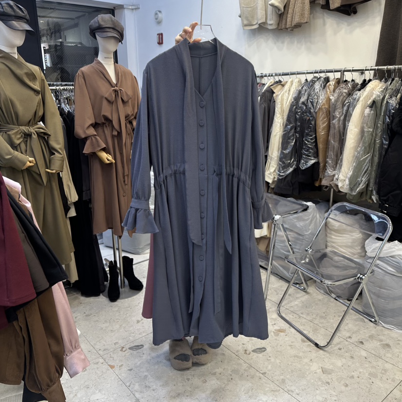 MARIGOLD韓國代購㊣女裝新品熱賣時尚真品休閑25秋冬連衣裙圍巾MARIGOLD連衣裙圖色3