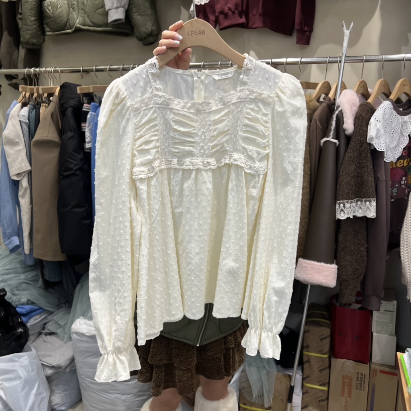 J PEAK/BY FLOW東大門㊣代購女裝新品休閑熱賣襯衫蕾絲衫J PEAK襯衫/蕾絲衫圖色1