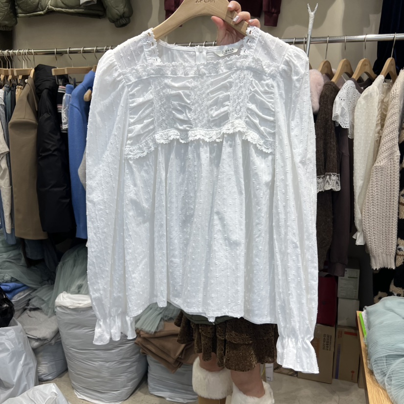 J PEAK/BY FLOW東大門㊣代購女裝新品休閑熱賣襯衫蕾絲衫J PEAK襯衫/蕾絲衫圖色2