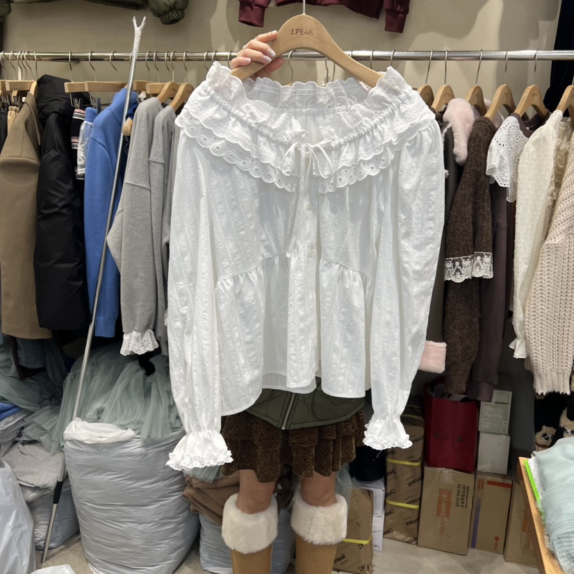 J PEAK/BY FLOW韓國直郵㊣女士新款休閑推薦人氣襯衫蕾絲衫J PEAK襯衫/蕾絲衫圖色1