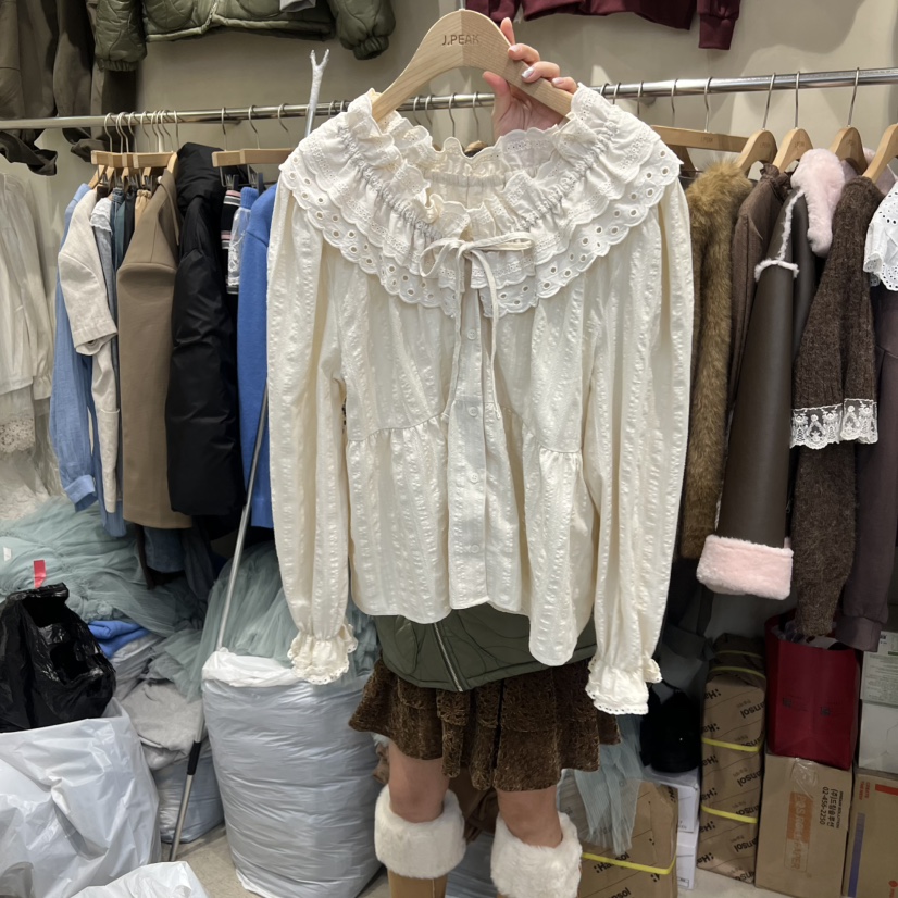 J PEAK/BY FLOW韓國直郵㊣女士新款休閑推薦人氣襯衫蕾絲衫J PEAK襯衫/蕾絲衫圖色2