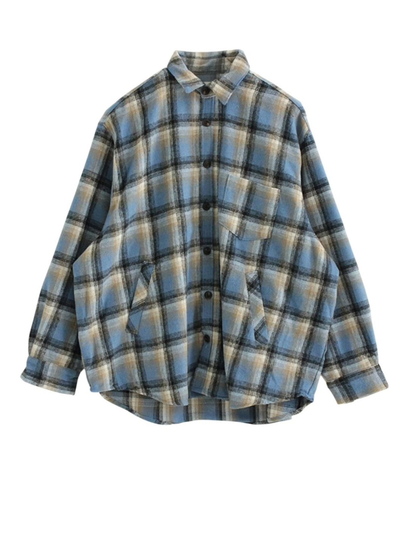 LIBERTE韓國直郵㊣女士新品職業25秋冬時尚休閑襯衫蕾絲衫格子LIBERTE襯衫/蕾絲衫圖色2