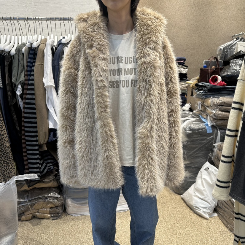 HEIL韓國直郵㊣女士新品休閑推薦職業時尚熱賣短款大衣皮草HEIL短款大衣圖色2