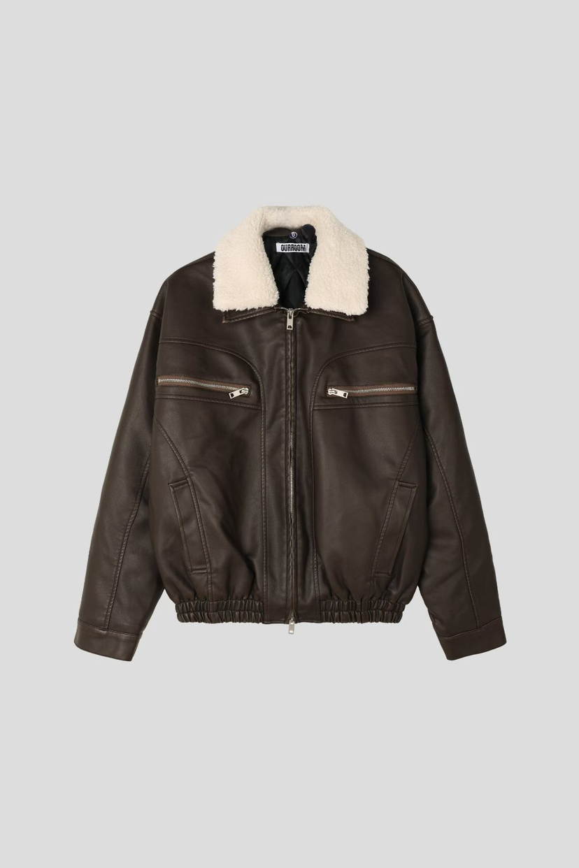 OUR ROOM東大門㊣代購女裝新品真品夾克毛領可拆男女同款可拆卸Our Room/Our Wave夾克圖色2