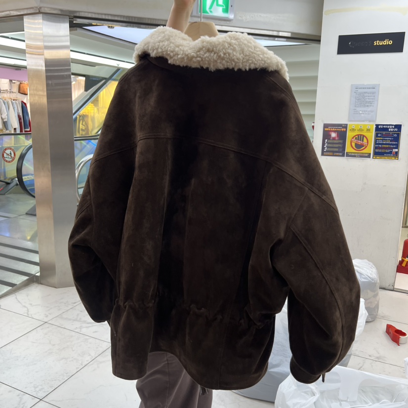 SIMPLE PARK/WMSTORY東大門㊣直郵女士新品休閑短款羽絨服絨面革SIMPLE PARK/WMSTORY短款羽絨服