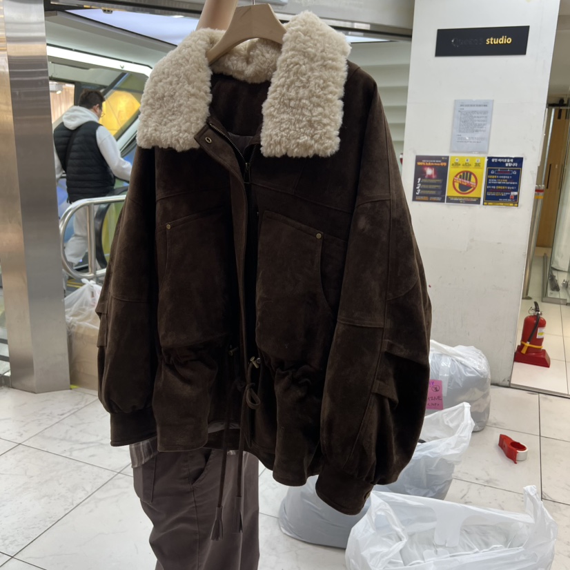 SIMPLE PARK/WMSTORY東大門㊣直郵女士新品休閑短款羽絨服絨面革SIMPLE PARK/WMSTORY短款羽絨服圖色1