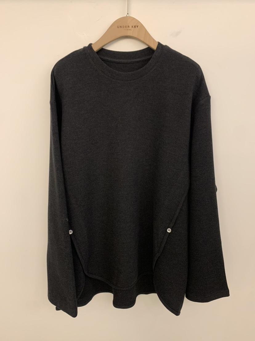 UNDER KEY韓國直郵㊣女士新品推薦休閑職業人氣真品長袖T恤UNDER KEY長袖T恤圖色3墨色