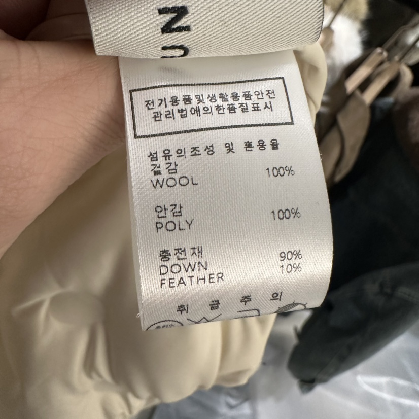 UNDER KEY韓國直郵㊣女裝新款人氣短款羽絨服羊毛花呢鴨絨UNDER KEY短款羽絨服