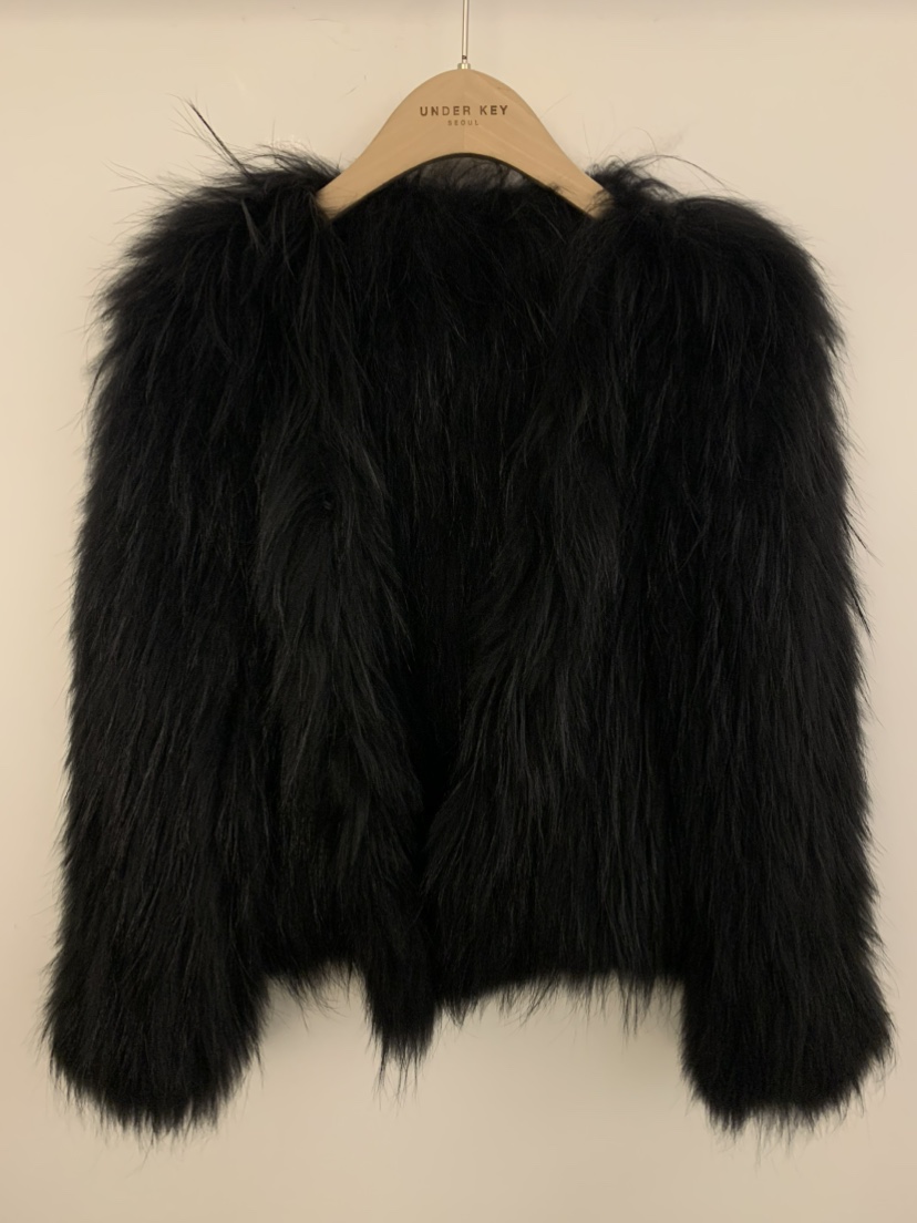 UNDER KEY韓國代購㊣女士新款休閑真品職業熱賣短款大衣皮草UNDER KEY短款大衣圖色2