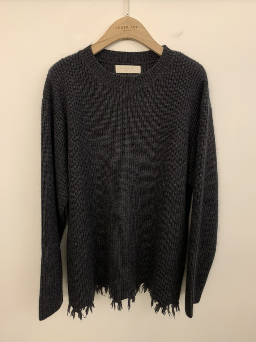 UNDER KEY東大門㊣實拍女裝新款休閑時尚推薦熱賣針織衫羊毛UNDER KEY針織衫圖色2墨色