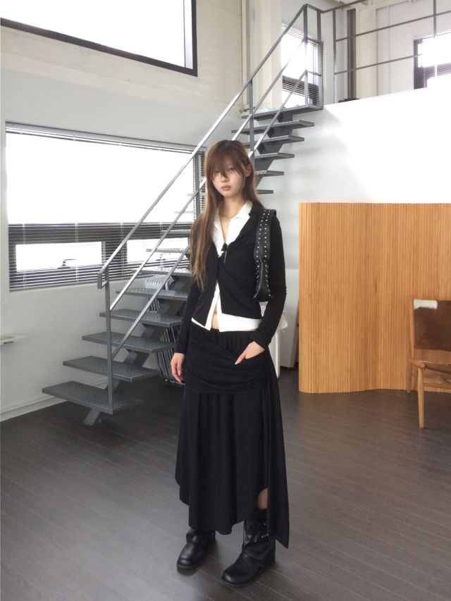 LIVE FOREVER韓國直郵㊣女士新款時尚真品人氣職業休閑長裙LIVE FOR_EVER長裙