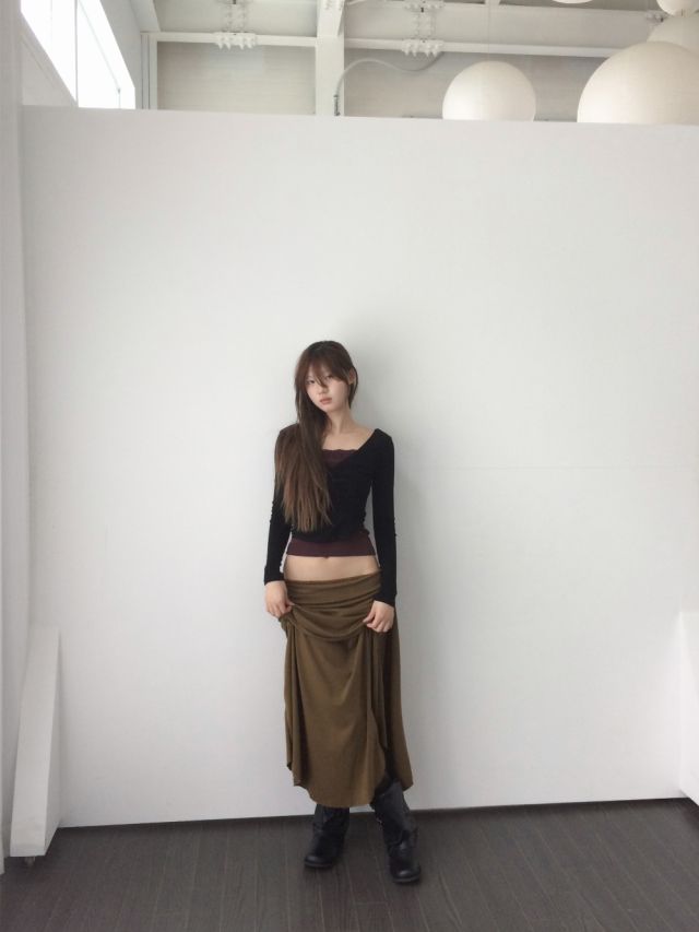 LIVE FOREVER韓國直郵㊣女士新款時尚真品人氣職業休閑長裙LIVE FOR_EVER長裙