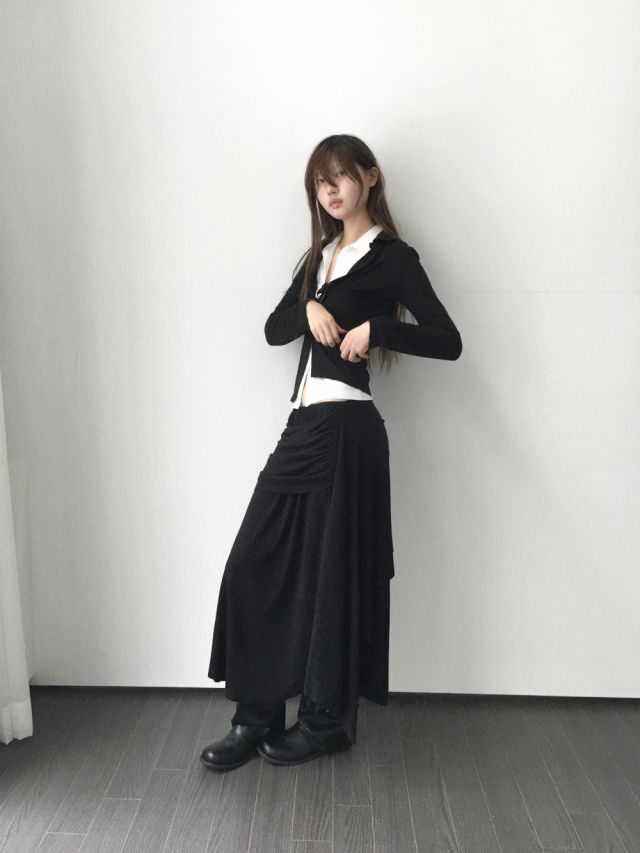 LIVE FOREVER韓國直郵㊣女士新款時尚真品人氣職業休閑長裙LIVE FOR_EVER長裙